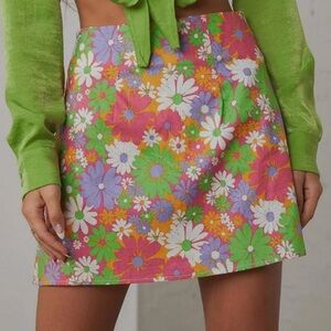 Brady 70s Floral Skirt